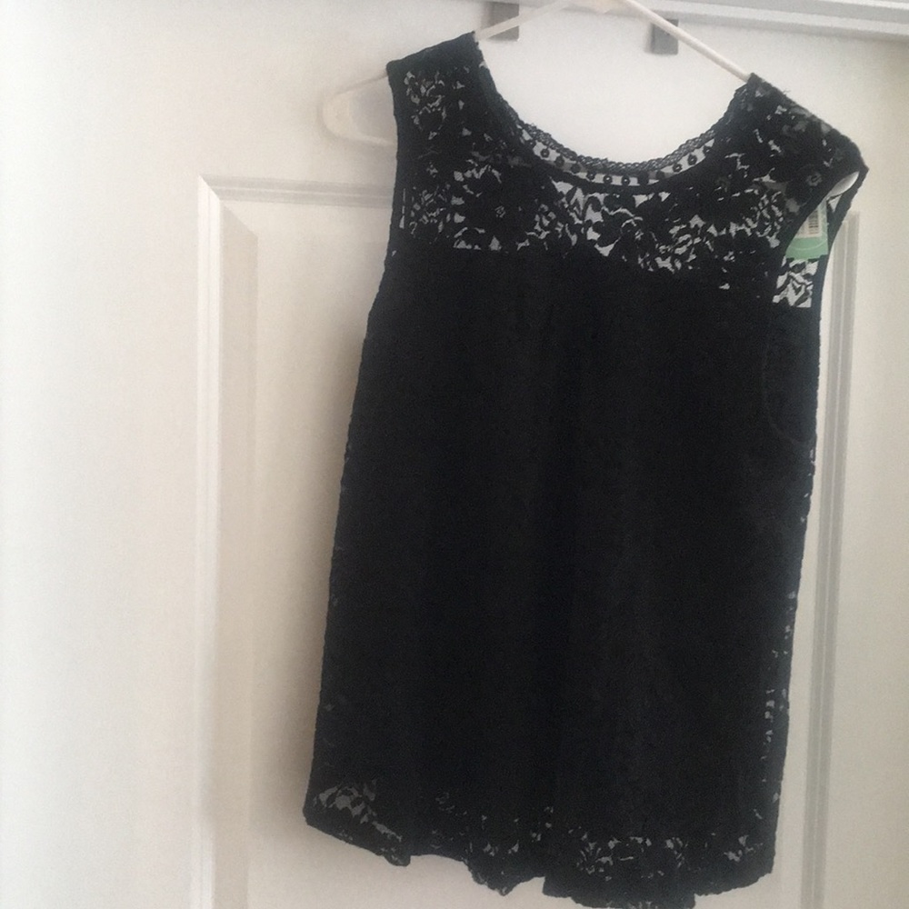 Black lace dressy tank top